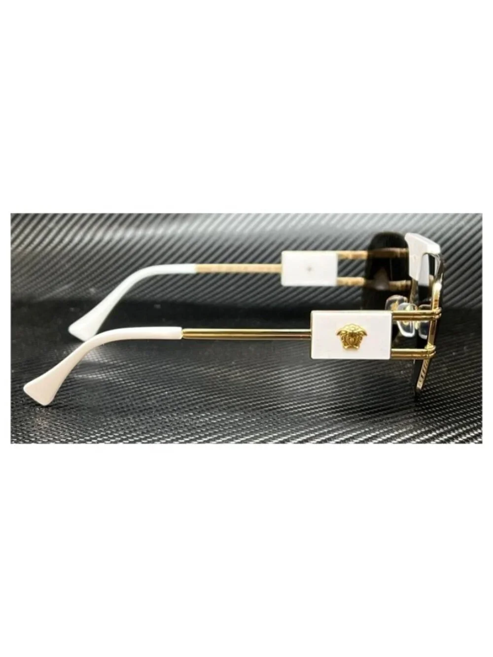 New Versace Men White Gold Sunglasses 63-12-145